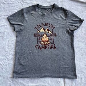 SHEIN Gray Campfire Adventure Kids Tee